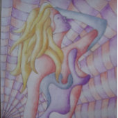 抽象芸術ア数々のート色ピンクのポーズのレトロ ジグソーパズル