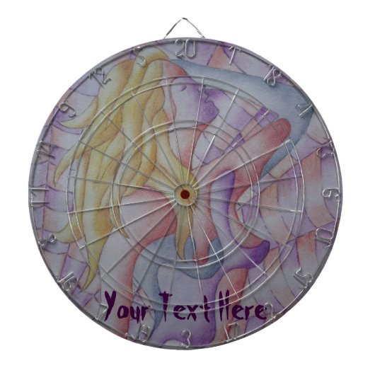 抽象芸術ア数々のート色ピンクのポーズのレトロ ダーツボード (正面)