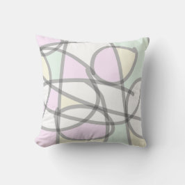 抽象芸術ア淡い色のートベージュコーラルピンクイエロー クッション