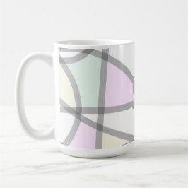 抽象芸術ア淡い色のートベージュコーラルピンクイエロー コーヒーマグカップ