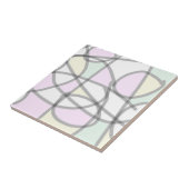 抽象芸術ア淡い色のートベージュコーラルピンクイエロー タイル (側面)