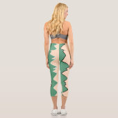 抽象芸術ア淡い色のートベージュコーラルピンクグリーン カプリレギンス (裏面)