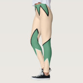 抽象芸術ア淡い色のートベージュコーラルピンクグリーン レギンス (左)