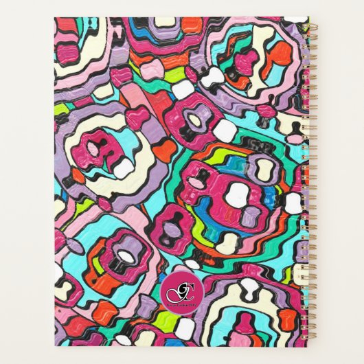 抽象芸術ア素晴らしートカラフルに絵画なる プランナー手帳 (裏面)