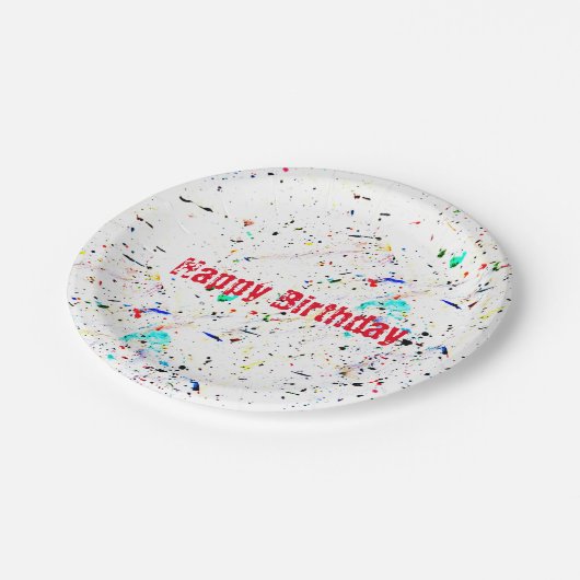 抽象芸術ア絵を描ートスプラッシュカスタム ペーパープレート (アングル)