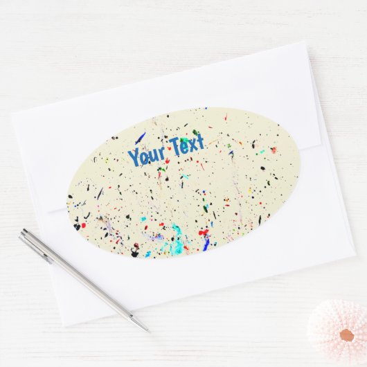 抽象芸術ア絵を描ートスプラッシュ、スポットカスタム 楕円形シール (封筒)