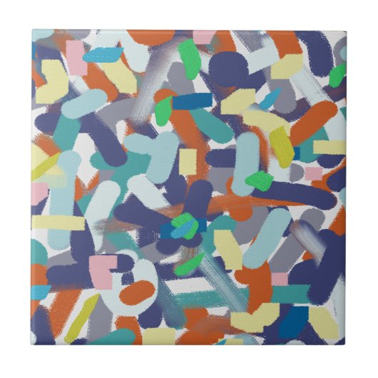 抽象芸術ア絵を描ートブ前向きラシ タイル (正面)