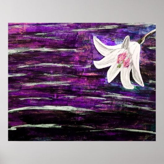 抽象芸術ア絵画クリル花付き ポスター (正面)