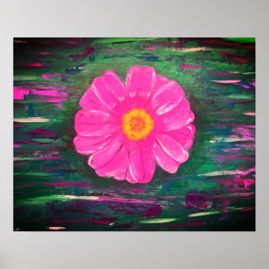 抽象芸術ア絵画クリル花付き ポスター (正面)