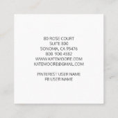 抽象芸術ア絵画ートのインテリアデザイナーRed Violet スクエア名刺 (裏面)