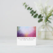 抽象芸術ア絵画ートのインテリアデザイナーRed Violet スクエア名刺 (スタンド正面)