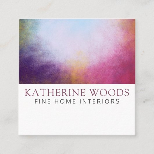 抽象芸術ア絵画ートのインテリアデザイナーRed Violet スクエア名刺 (正面)