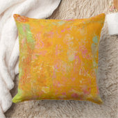 抽象芸術ア絵画ートのオレンジ色の黄色ピンク赤グリーン クッション (ブランケット)