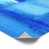 抽象芸術ア絵画ートの青い緑の金ゴールド ポスター (角)