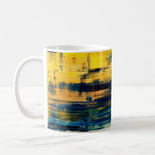 抽象芸術ア絵画ートの風景、背景色 コーヒーマグカップ (左)