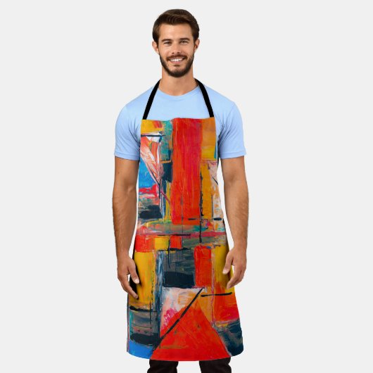 抽象芸術ア絵画ート画家アクリル画家 エプロン (着用した状態)