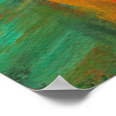 抽象芸術ア絵画ート赤オレンジグリーン金ゴールド ポスター (角)