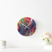 抽象芸術ア絵画ート ラウンド壁時計 (ホーム)