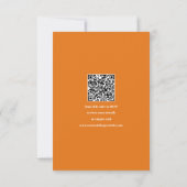 抽象芸術イエローとオレンジのおもしろいカラー結婚ズ 出欠カード (裏面)