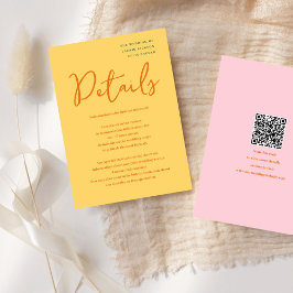 抽象芸術イエローとピンクのおもしろいの色結婚。 エンクロージャーカード