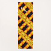 抽象芸術イエローとブラウンパーソナライズされたアート ヨガマット (正面)