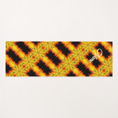 抽象芸術イエローとブラウンパーソナライズされたアート ヨガマット (正面(横))