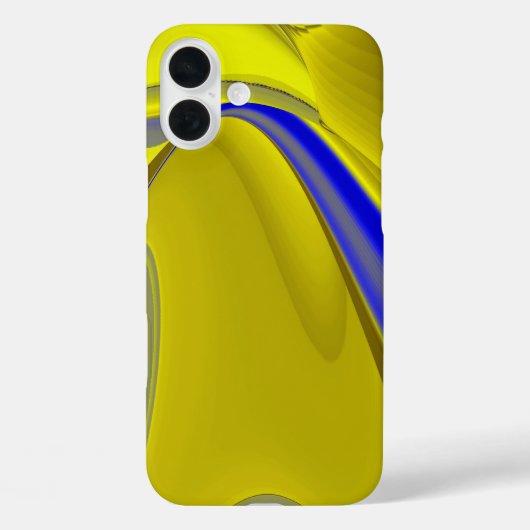 抽象芸術イエローとブルーの金ゴールドで3Dレインボーアート Case-Mate iPhoneケース (裏面)