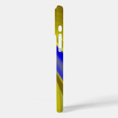抽象芸術イエローとブルーの金ゴールドで3Dレインボーアート Case-Mate iPhoneケース (裏面 / 左)