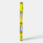 抽象芸術イエローとブルーの金ゴールドで3Dレインボーアート Case-Mate iPhoneケース (裏面 / 右)