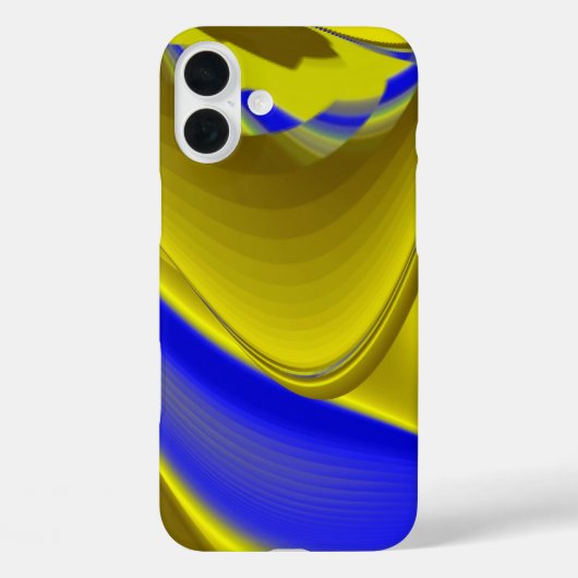 抽象芸術イエローとブルーの金ゴールドで3Dレインボーアート Case-Mate iPhoneケース (裏面)