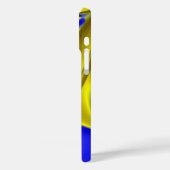 抽象芸術イエローとブルーの金ゴールドで3Dレインボーアート Case-Mate iPhoneケース (裏面 / 左)
