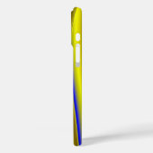 抽象芸術イエローとブルーの金ゴールドで3Dレインボーアート Case-Mate iPhoneケース (裏面 / 左)