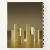 抽象芸術イエローと金ゴールドタワースパイラルノートブック ノートブック (裏面)