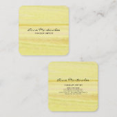 抽象芸術イエローウォーターカラースクウェア スクエア名刺 (正面/裏面)