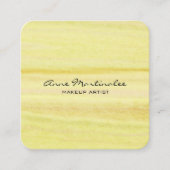 抽象芸術イエローウォーターカラースクウェア スクエア名刺 (正面)