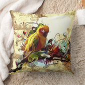 抽象芸術イエローオウム装飾用クッション クッション (ブランケット)