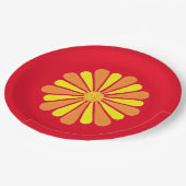 抽象芸術イエローオレンジサンシャインエナジーバーストプレート ペーパープレート (アングル)