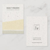 抽象芸術イエローセラミック波イヤリング表示ロゴ 名刺 (正面/裏面)