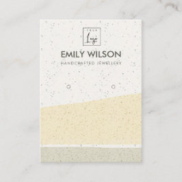 抽象芸術イエローセラミック波イヤリング表示ロゴ 名刺