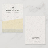 抽象芸術イエローセラミック波イヤリング表示ロゴ 名刺 (正面/裏面)