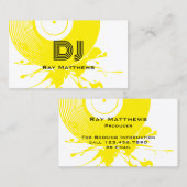 抽象芸術イエローディスクDJミュージックプロデューサー 名刺 (正面/裏面)