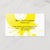 抽象芸術イエローディスクDJミュージックプロデューサー 名刺 (裏面)