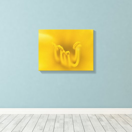 抽象芸術イエローハイビスカスフラワー キャンバスプリント (インサイチュ (ウッドフロア))