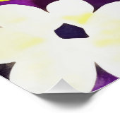 抽象芸術イエローフラワーオンビバマゼンタ ポスター (コーナー)