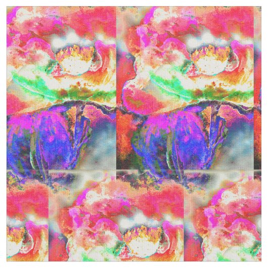 抽象芸術イエローフローライエローポピー ファブリック (クローズアップ)