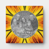 抽象芸術イエローブラウン自分の写真を追加 フォトプラーク (正面)