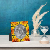 抽象芸術イエローブラウン自分の写真を追加 フォトプラーク (インサイチュ)