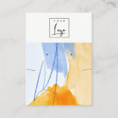 抽象芸術イエローブルーアートロゴイヤリングネックレス 名刺 (正面)