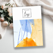 抽象芸術イエローブルーアートロゴイヤリングネックレス 名刺