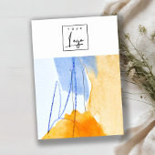 抽象芸術イエローブルーアートロゴヘアピンディスプレイ 名刺